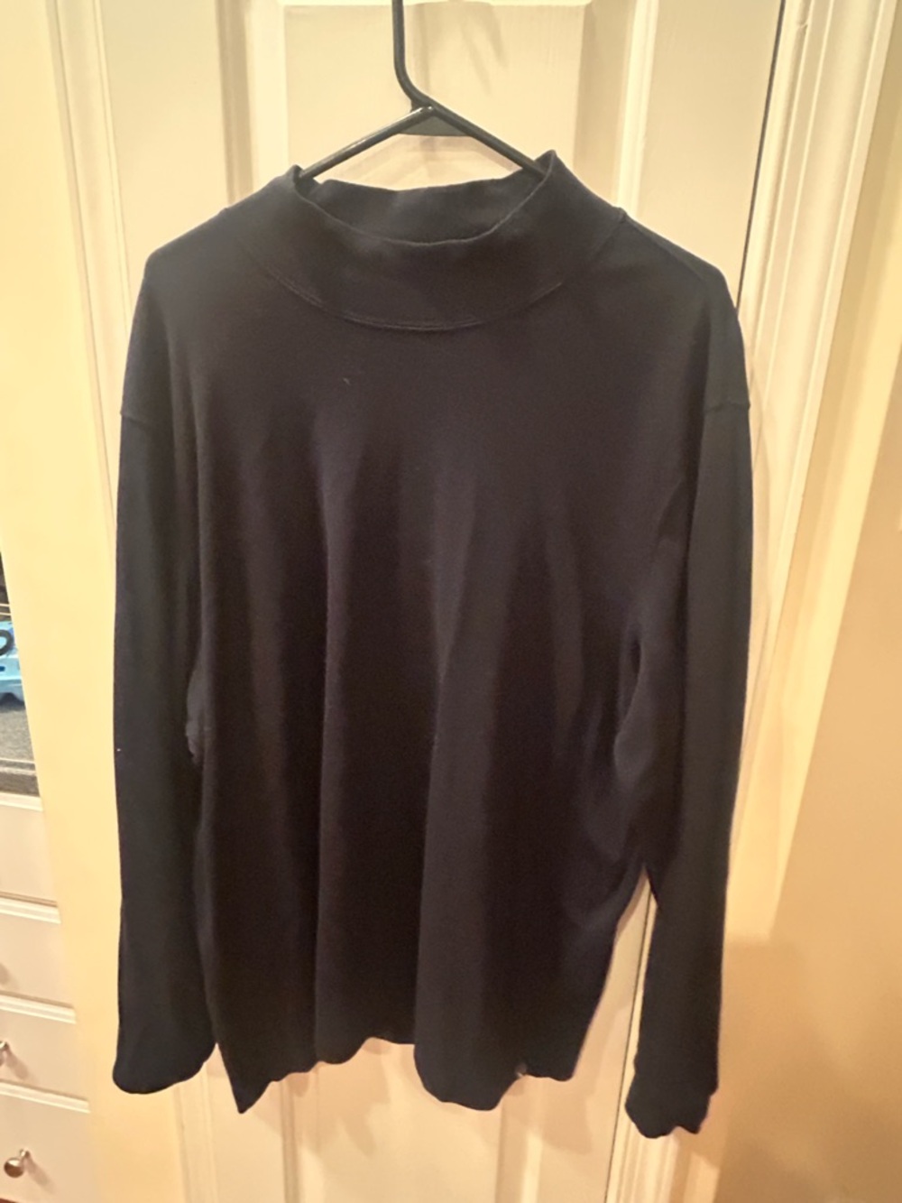 Eddie Bauer Navy Mock Neck Long Sleeve Top